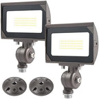 30W Outdoor LED Flood Light With 1/2" Knuckle Mount (Plate Included), 5000K Daylight 3600LM 120V, UL Waterproof LED Security FLood Lighting for Wall Wash /Sign/Flagpole/Tree/Yards/Advertising Boards by LEDLightingManufacturer