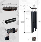 Vanquer Large Wind Chimes for Outside Deep Tone - 46'' Outdoor Clearance, Windchimes Outdoors, Memorial Wind Chimes, Sympathy Gift, Patio, Garden, Home Décor, Vintage Black (46" Cardinal) - Image 2