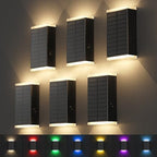 Solar Lights Outdoor,8 Lighting Modes Dusk to Dawn Lighting Wall Sconce IP67 Waterproof Up and Down Solar Wall Light Front Door Light for House, Garage, Porch,Doorway,Fence,Festival Decor (6 PACK) by UGDLUCK