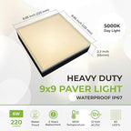 LUMENGY Paver Light 9x9 Inch (8.85x8.85), 2700K Warm White, Glare-Free Brick Lighting for Driveways, Walkways, Pool Decks and Patios, 12V Hardwired, IP67 Waterproof, Drive-Over Rated - Image 2