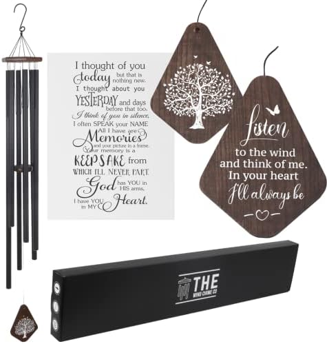 The Wind Chime CO Memorial 55” Deep Tone Large Wind Chime, Sympathy Wind Chimes Gift for The Loss of A Loved one, Memorial Wind Chimes for Outside Decoration, Soothing Melodic Tones with Mute Option. by TrendJockey%E2%84%A2