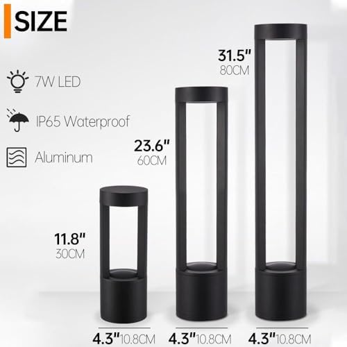 Outdoor LED Pathway Light Modern Landscape Bollard Fixture, Waterproof Aluminum Housing, Garden Lawn for Driveway, Courtyard, Walkway - Image 7