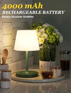 Kakanuo Green Cordless Shower Lamp Waterproof, Rechargeable Cordless Lamp with 4000mAh Battery, Touch Dimmable Table Lamp for Outdoor, Kitchen, Bathroom, Camping, Patio, IP54 - Image 3