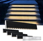 SHONELIGHTING Solar LED Strip Lights Outdoor, Rigid Modular Stair Light 6pk by SHONELIGHTING