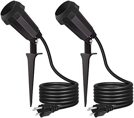 EDISHINE 120V Halloween Spotlights Outdoor Waterproof with 6FT Cord, 2 Pack by EDISHINE