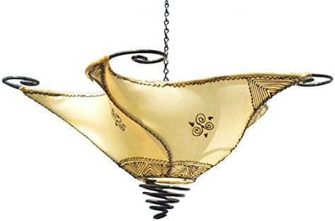 Moroccan Lamps & Sconces Handmade Leather Henna Lamp Ceilling Chandlier Sconce - Image 3