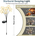 Solar Garden Lights 4 Pack Waterproof Swaying Starburst Light Solar Outdoor Lights for Yard Patio Walkway Pathway Party Wedding Decoration, Unique Gifts for Women, Warm White - Image 2