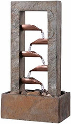 Kenroy Home Spillway Rustic Indoor Table Fountain, Slate and Copper, 19 Inch Height, 10 Inch Width, 6 Inch Depth by KenroyHome