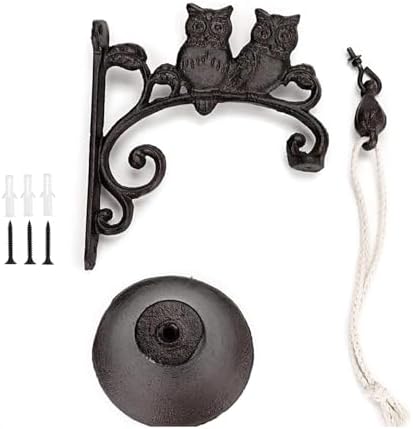 Cast Iron Dinner Bell Wall Hanging Bell Welcome Sign, Manually Shaking Doorbell for Garden Wall Decoration - Image 4