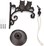 Cast Iron Dinner Bell Wall Hanging Bell Welcome Sign, Manually Shaking Doorbell for Garden Wall Decoration - Image 4