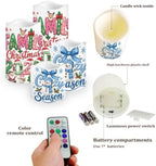 Christmas Embroidery Color Changing Electric Candles, 4 Pack - Image 3