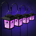 4 Pack Halloween Solar Lights 4.7 Inch Spider Purple Solar Pathway Lights by Glooglitter