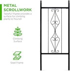 Best Choice Products 92in Steel Garden Arch Arbor Trellis for Outdoor, Yard, Garden, Climbing Plants w/Decorative Wire Lattice - Black - Image 2