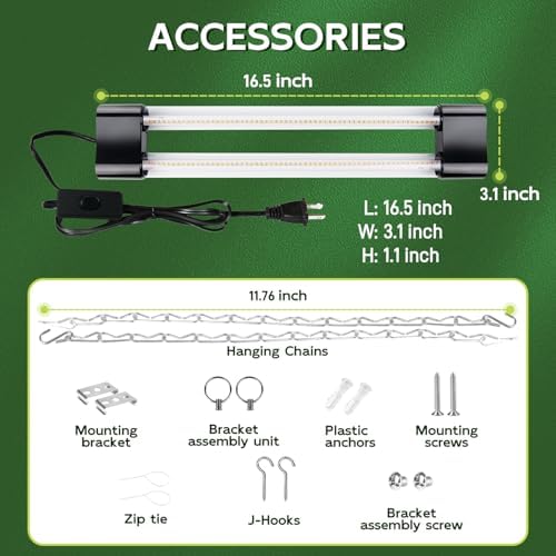 Hlite LED Grow Light 16 inch, Hanging Full Spectrum Linkable 4 Pack - Image 6
