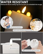 Oleitodh 9 Pcs White Flameless Candles Flat Top LED Candles with Remote Timer, Pillar Flameless Candle Bulk Flickering Battery Operated Candle for Wedding Festival Outdoor Home Decor D 3'' H 6'' - Image 3