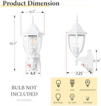Porch Lights Outdoor Motion Sensor Wall Sconce Anti-Rust Aluminum, Exterior Outdoor Wall Lights Dusk to Dawn Porch Light Fixture Wall Mount for House Outside Patio 2Pack White - Image 6