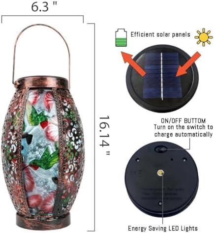 Hanging Solar Lantern Waterproof Garden Light Hummingbird-New - Image 5