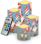 Dwarf Flameless Candles LED Pillar Candles Battery Operated Candles with Remote and Timers Color Changing Electric Fake Plastic Candles Patriotic Decoration Set of 4 by Uorisanigo