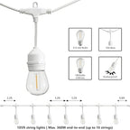 SUNTHIN 105FT White Outdoor String Lights, 34 1W LED Bulbs - Image 2