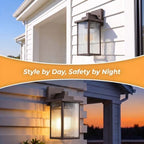 13" Oil-Rubbed Bronze Outdoor Wall Light, All-Metal Frame Porch Light - Image 4