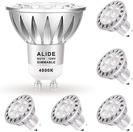 ALIDE GU10 Dimmable Led Bulbs 120V 50W Equivalent 4000K Natural White by ALIDE