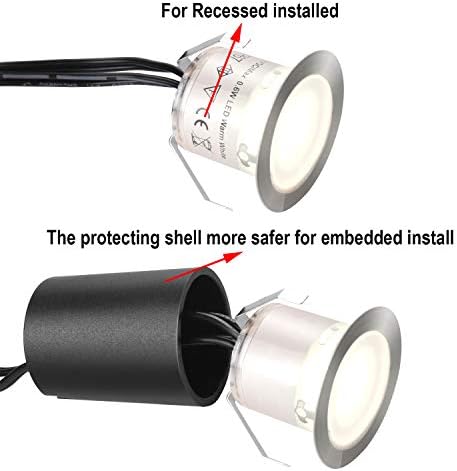 SMY Lighting Recessed LED Deck Light Kits with Black Protecting Shell φ32mm, Outdoor Landscape Lighting IP67 Waterproof,12V Low Voltage for Garden,Yard Steps,Stair,Patio,Floor,Kitchen Decoration - Image 3