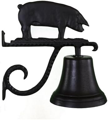 Montague Metal Products 7.75″ Diameter Cast Bell with Ornament, Hanging Bell, Dinner Bell, Heavy Duty Cast Aluminum (Pig) by MontagueMetalProducts