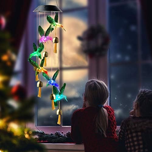 Hummingbird Solar Wind Chimes Outdoor, for All Moms Discover Everything, All for Moms/Women/Grandma/Daughter/Aunt/Friend/Wife/Sister.Gardening Gift,Memorial Gift, Christmas Yard Decor - Image 3