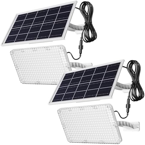 JACKYLED 1000 Lumen 299 LED Solar Dusk to Dawn Light Outdoor Gray 2 Pack by JACKYLED