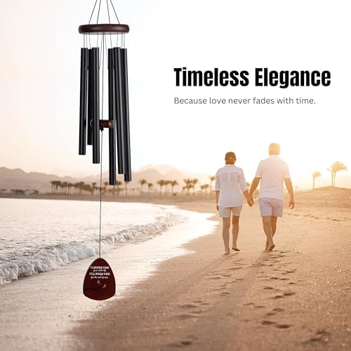 Memorial Wind Chimes for Loss of Loved One, Windchimes in Memory of a Loved One, Sympathy Gift Baskets, Bereavement Condolence Gifts, Memorial Gifts for Loss of Mom, 32" Sympathy Cardinal, Black - Image 6