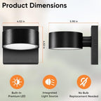 BesLowe 2-Pack LED Outdoor Wall Lights, Porch Sconce Lights - Image 6