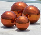 Stainless Steel Gazing Globe Mirror Ball, Decorative Gazing Balls for Garden, Reflective Smooth Garden Ball Sphere for Outdoor Yard Decoration (Orange, Dia: 8 inch) - Image 2