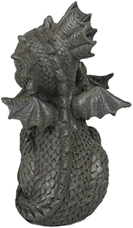Ebros Gift Mini Fiery Romance Hatchling Dragon Lovers Garden Figurine Faux Stone Resin Finish 4.75" H Dragon Hugs Home Decor Dungeons and Dragons Fantasy Art - Image 4