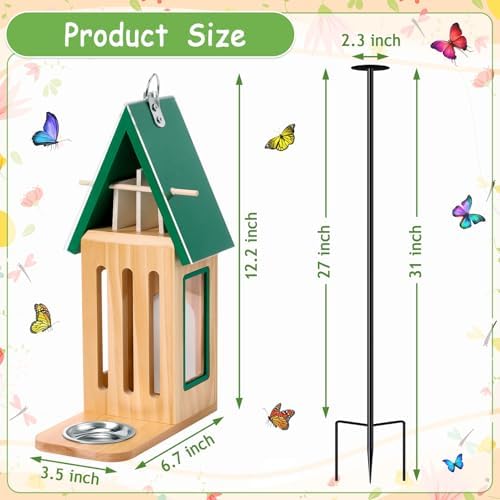 New Upgraded Butterfly House and Feeder for Outside Wooden Butterfly House - Image 2