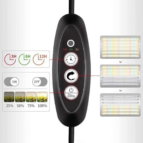 LED Plant Grow Lights Strips for Indoor Plants Full Spectrum with Auto ON & Off Timer, T5 Sunlike Grow Lights Bar Growing Lamps for Greenhouse Shelves Hydroponics Succulent, 4 Dimmable Levels - Image 2
