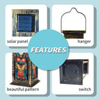 Solar Lantern Mid Century Stained Glass Owl Outdoor Waterproof Garden Hanging Lantern Solar Powered Lighting Outside Solar Light for Patio Yard Camping, Gifts for Women Mom - Image 5