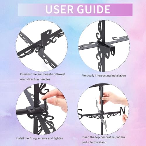 Bird and Vine Weathervane Metal Wind Vane Animal Garden Decoration Direction Sign Indicator Stake Mount Ornament for Farmhouse Yard Roof Outdoor - Image 5