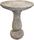 Solid Rock Stoneworks Classic Oval Concrete Birdbath – 24” Tall Outdoor Garden Accent – Heavy-Duty Handcrafted Cement Bird Bath – Weather Resistant Yard Décor – Made in USA- PreAged by SolidRockStoneworksLLC