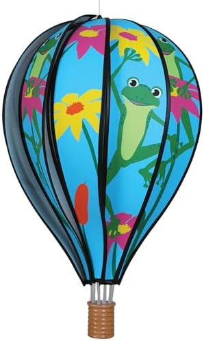 Hot Air Balloon Hanging Garden Spinner 22" - Vibrant Frog Design, Weather-Resistant Outdoor Decor, Durable & Lightweight for Patios, Yards, and Gardens - Eye-Catching Wind Spinner by PREMIERKITES