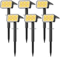 Solar Spot Lights Outdoor Waterproof, 6 Pack, 118 LED Warm White by Flaow