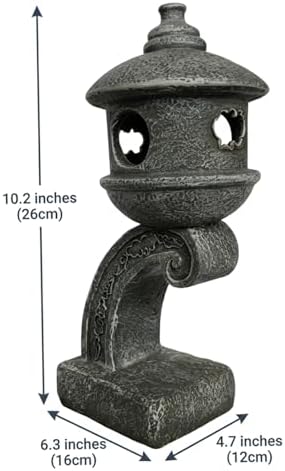 Pagoda Garden Statue - Japanese Garden Decor Grey Resin Pagoda Statue for Outdoor Zen Atmosphere - Image 3