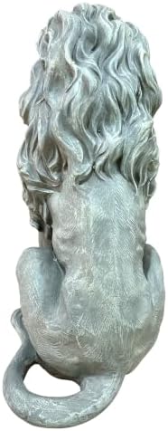 22.8" Seated Lion Statue Garden Outdoor Sculpture Home Patio Oxide - Image 5