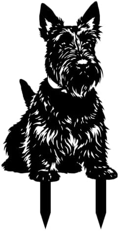 Dog Metal Garden Stake - Weatherproof Dog Silhouette Yard Art, Decorative Outdoor Sign for Lawn & Patio, Heartfelt Gift for Scottish Terrier Lovers(Sit,14") by Unknown