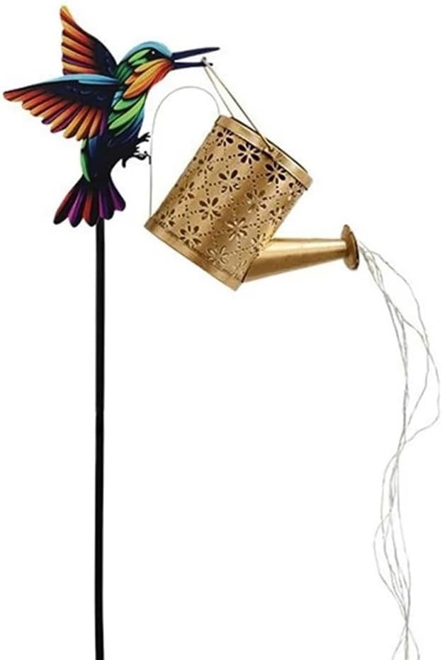 Whimsical Solar Garden Lights - Fairy Watering Can Design for in Elf/Hummingbird/Frog Shapes Patio, Yard, and Christmas Decor(Style C) by Unknown