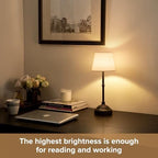 Cordless Table Lamp, Rechargeable Desk Lamp with Fabric Shade, Battery Operated Lamp 3 Color Stepless Dimming, Portable Small Touch Bedside Lamp Home Decor for Dining, Counter (Matte Black) - Image 6