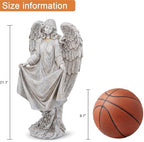 basen Angel Garden Statue Outdoor, Memorial Angel Figurine for Grave Yard Lawn, Resin Praying Angel Sculpture for Cemetery Decoration, Sympathy Gift, Spiritual Garden Decor - Image 4