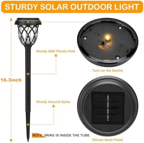 Solar Outdoor Lights, IP65 Waterproof - Bright Solar Garden Lights for Patio, Yard, Driveway Decoration - Image 2