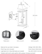 Patio Wall Light Fixtures, Black Waterproof Outdoor Wall Sconce 1pcs - Image 5