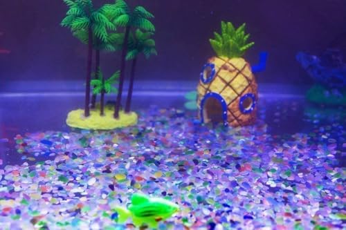 1100 Pcs Glow Stones Glowing in The Dark Pebbles Outdoor Decor Fish Tank Gravel Rocks Decoration (Pink in Daytime, Purple in The Dark) - Image 4