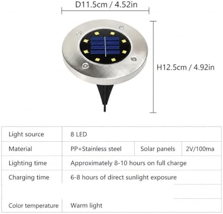 In Ground Lights, Outdoor Solar Disc Light IP65 Garden Underground(16 LED-White Light,4 PCS) - Image 7